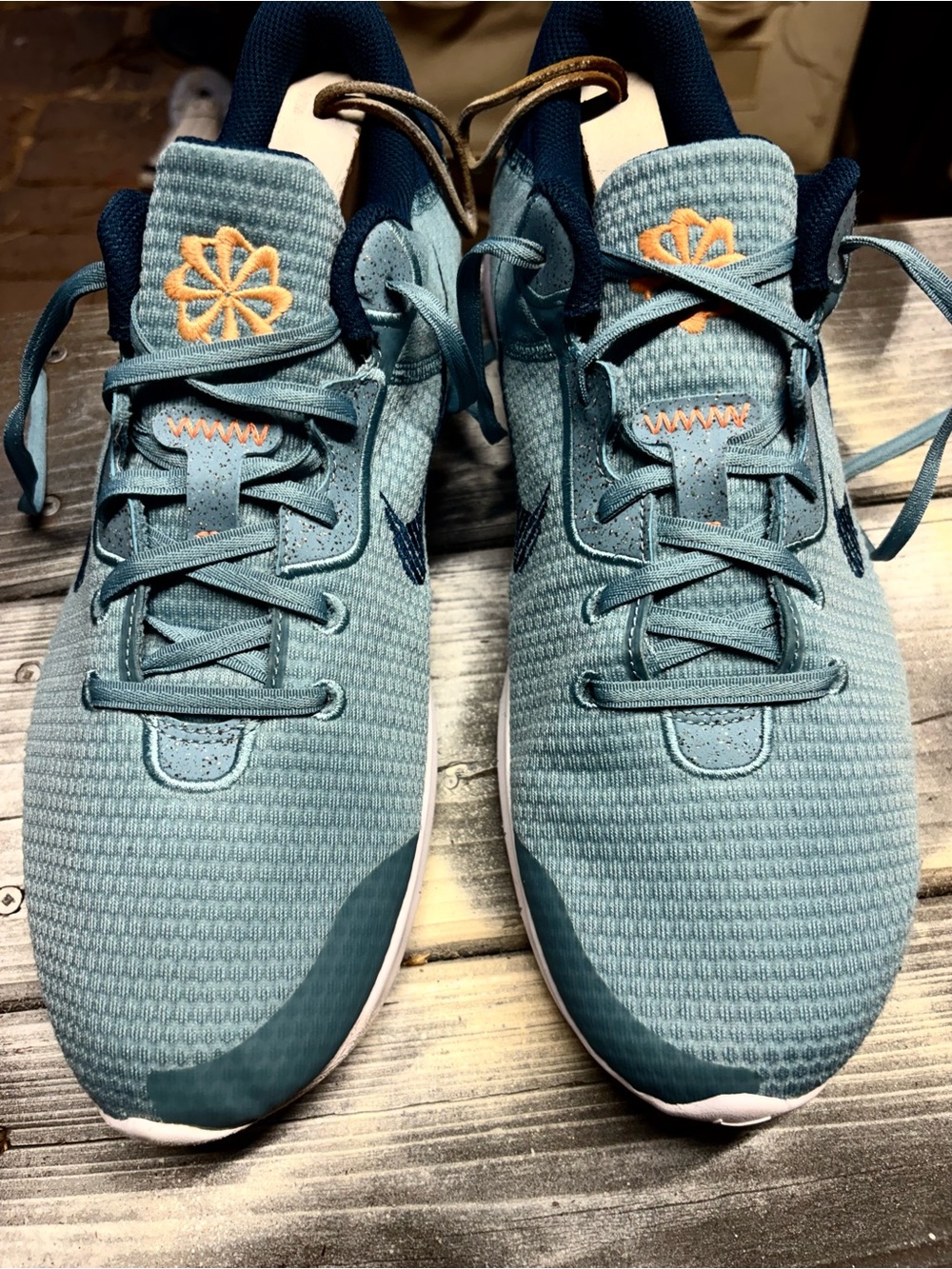 Nike Women's Teal and Orange Accent Running Sneakers
